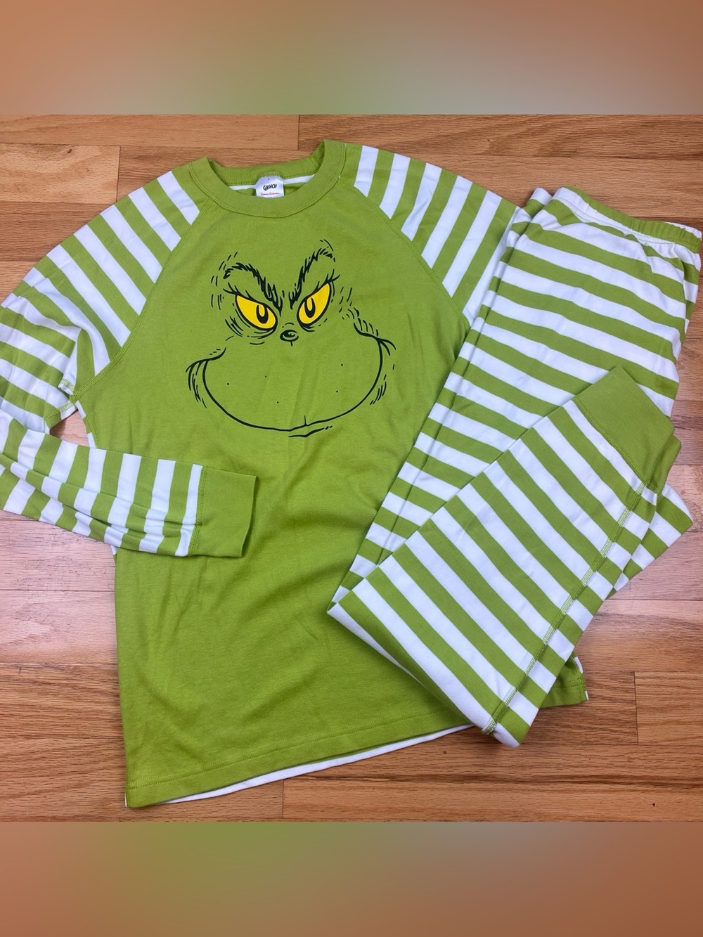 Hanna Andersson Adult Unisex Grinch Organic Cotton Pajama Set Holiday L & XL